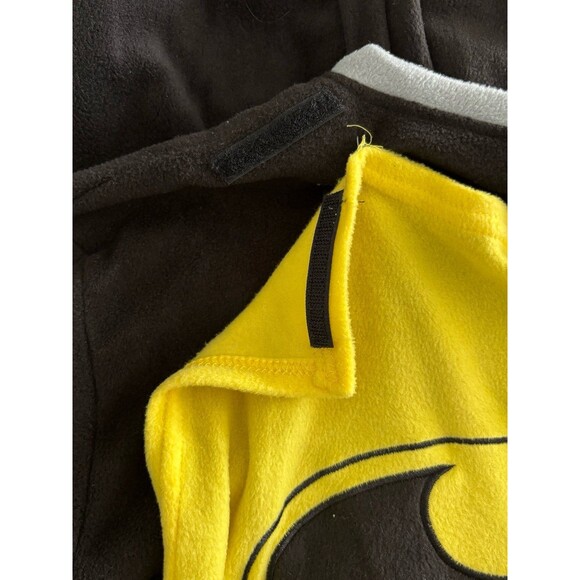 DC Comics BATMAN Fleece Zip Up Pajama Suit Costume w/ Cape Men M Black/Yellow - Picture 8 of 10